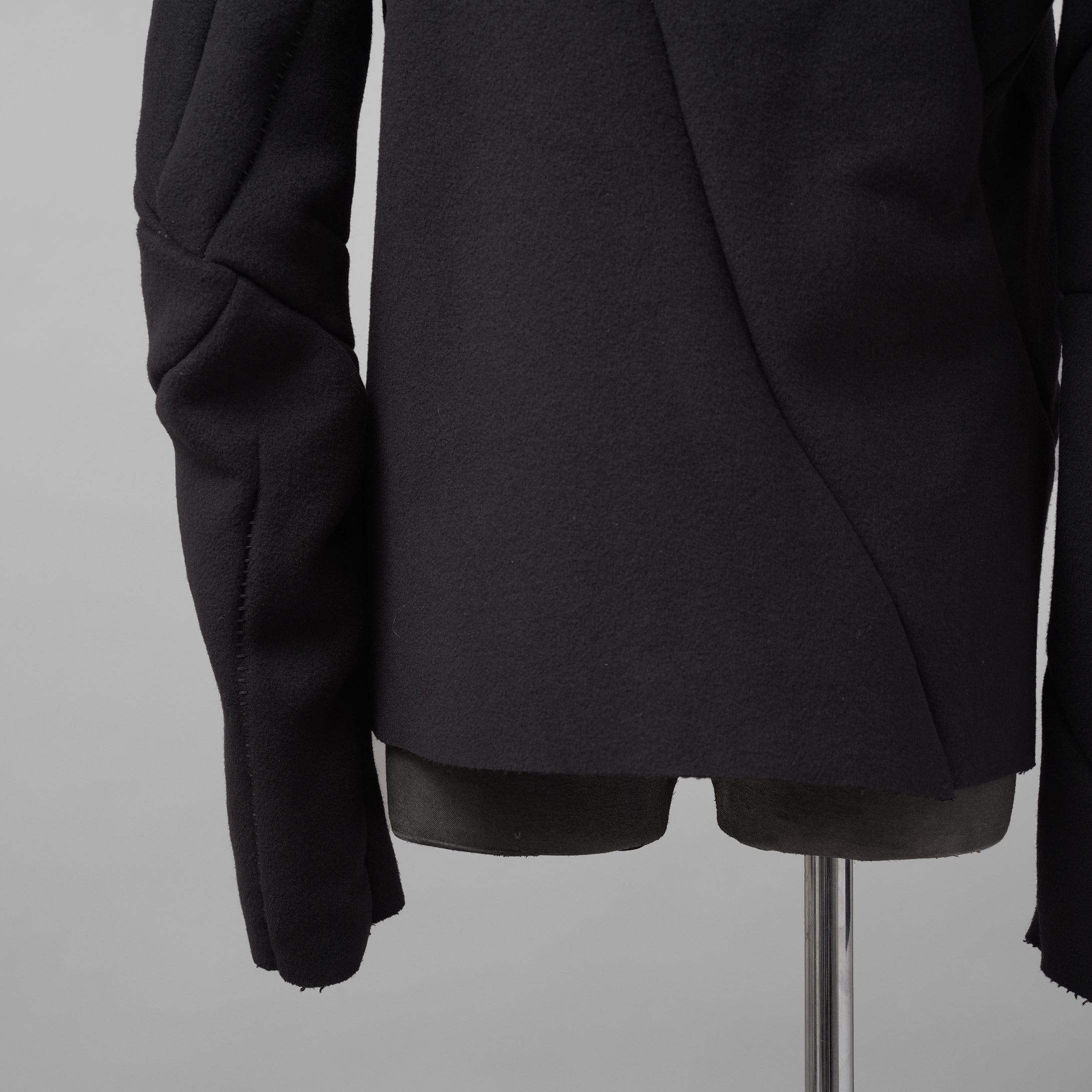 LEON EMANUEL BLANCK レオンエマニュエルブランク / 美品 23AW Distortion Zipped Hoody / コットン フリース パーカー / DIS-M-HOZ-01 / size 46 (BLACK)