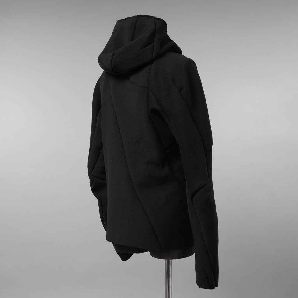 LEON EMANUEL BLANCK レオンエマニュエルブランク / 美品 23AW Distortion Zipped Hoody / コットン フリース パーカー / DIS-M-HOZ-01 / size 46 (BLACK)