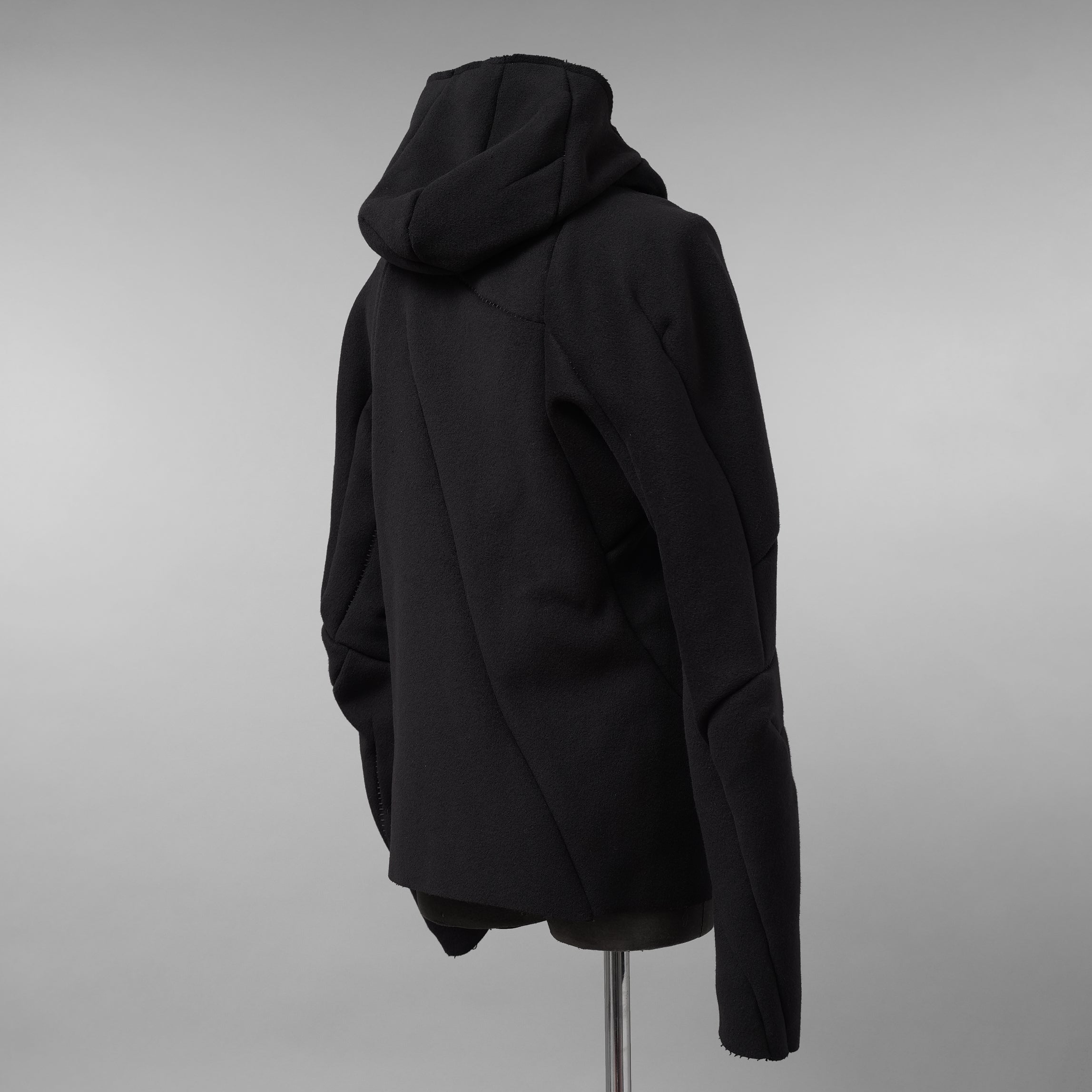 LEON EMANUEL BLANCK レオンエマニュエルブランク / 美品 23AW Distortion Zipped Hoody / コットン フリース パーカー / DIS-M-HOZ-01 / size 46 (BLACK)