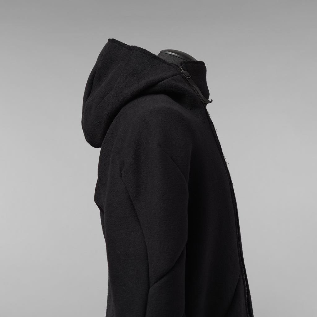 LEON EMANUEL BLANCK レオンエマニュエルブランク / 美品 23AW Distortion Zipped Hoody / コットン フリース パーカー / DIS-M-HOZ-01 / size 46 (BLACK)
