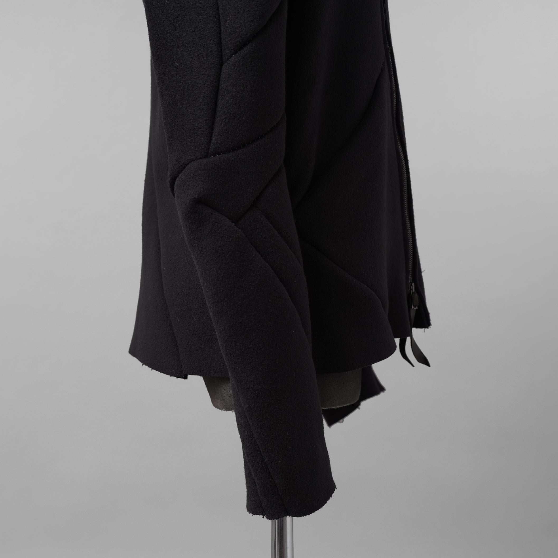 LEON EMANUEL BLANCK レオンエマニュエルブランク / 美品 23AW Distortion Zipped Hoody / コットン フリース パーカー / DIS-M-HOZ-01 / size 46 (BLACK)