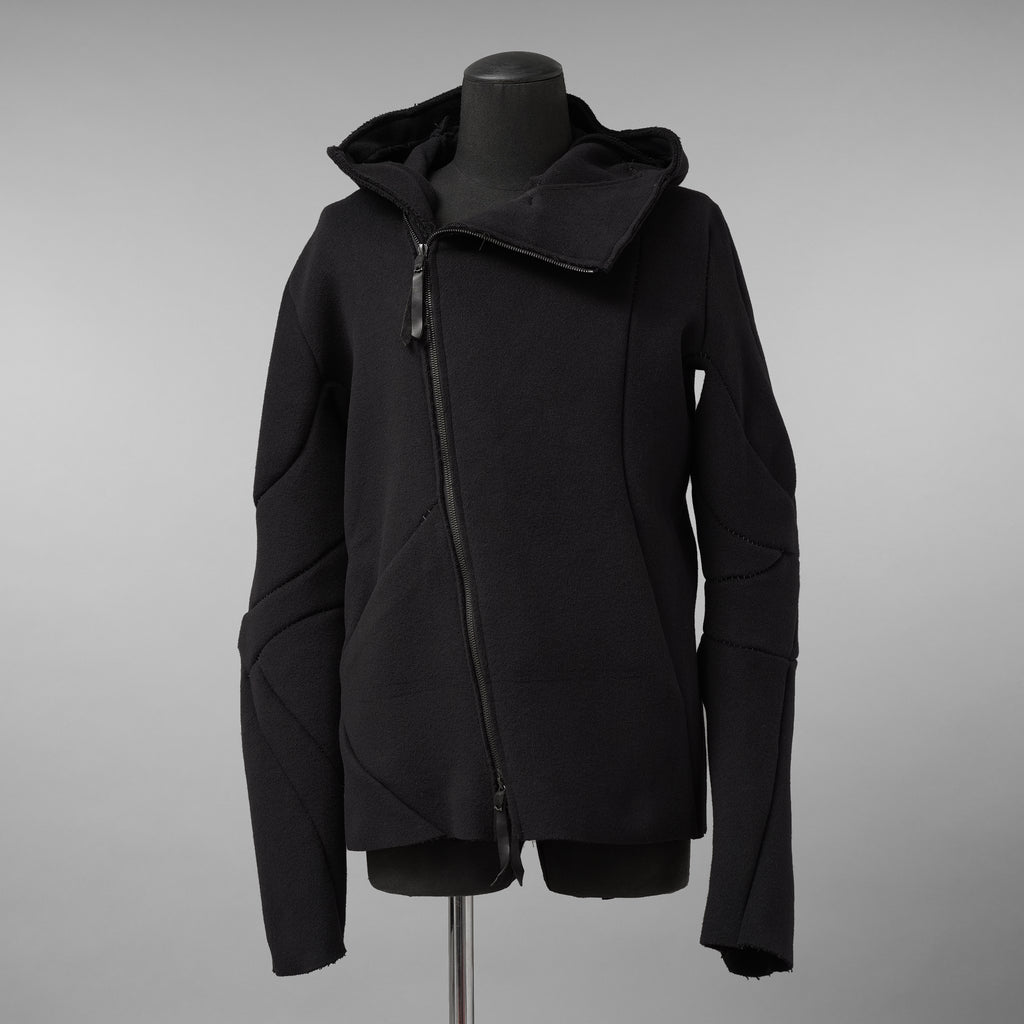 LEON EMANUEL BLANCK レオンエマニュエルブランク / 美品 23AW Distortion Zipped Hoody / コットン フリース パーカー / DIS-M-HOZ-01 / size 46 (BLACK)
