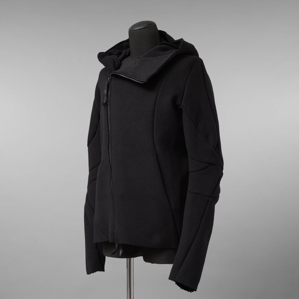 LEON EMANUEL BLANCK レオンエマニュエルブランク / 美品 23AW Distortion Zipped Hoody / コットン フリース パーカー / DIS-M-HOZ-01 / size 46 (BLACK)