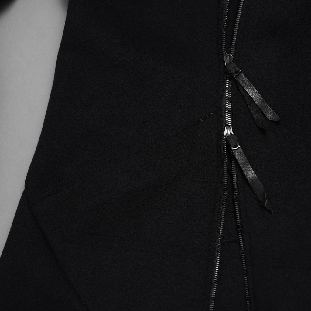 LEON EMANUEL BLANCK レオンエマニュエルブランク / 美品 23AW Distortion Zipped Hoody / コットン フリース パーカー / DIS-M-HOZ-01 / size 46 (BLACK)