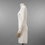 FENDACE フェンダーチェ FENDI x VERSACE コラボ / 美品 22SS セーフティピン ニットミニドレス / ワンピース / FZD952 AJTM / size 42 (IVORY）