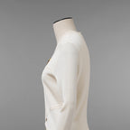 FENDACE フェンダーチェ FENDI x VERSACE コラボ / 美品 22SS セーフティピン ニットミニドレス / ワンピース / FZD952 AJTM / size 42 (IVORY）