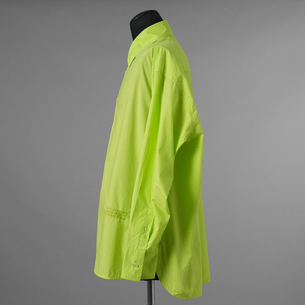 MM6 MAISON MARGIERA メゾン マルジェラ / 美品 24SS ビッグシルエット ネオンカラー コットンポプリンシャツ 長袖シャツ / SH0DT0003-S47294 / size 46 (LIMEGREEN) 352107-in-ue