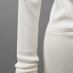 FENDACE フェンダーチェ FENDI x VERSACE コラボ / 美品 22SS セーフティピン ニットミニドレス / ワンピース / FZD952 AJTM / size 42 (IVORY）