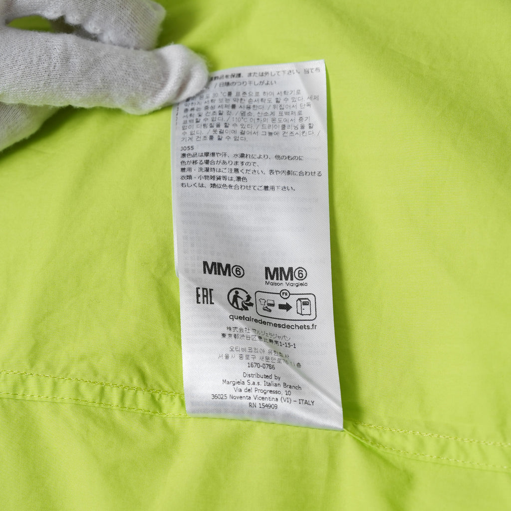 MM6 MAISON MARGIERA メゾン マルジェラ / 美品 24SS ビッグシルエット ネオンカラー コットンポプリンシャツ 長袖シャツ / SH0DT0003-S47294 / size 46 (LIMEGREEN) 352107-in-ue