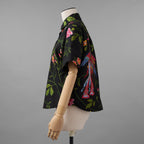 Christian Dior クリスチャンディオール / 美品 23SS ボタニカル柄刺繍 半袖シャツ / フローラルプリント ボタンアップ トップ / 321B61A3713 / size 40 (BLACK) レディース