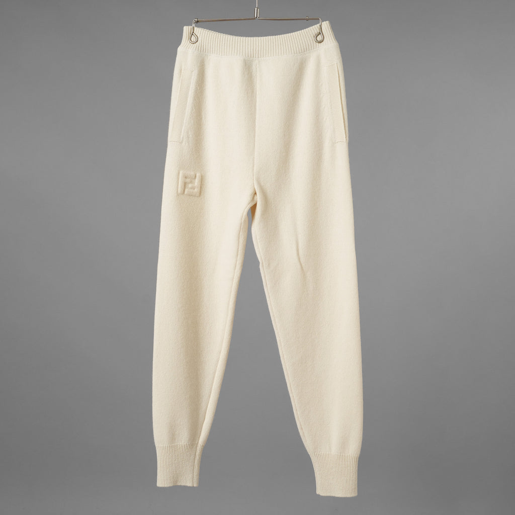 FENDI フェンディ / 美品 21AW カシミア FFエンボス フーディ ニットパンツ / FZR763 ALAK / size 40 (IVORY) レディース 352075-izm