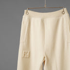FENDI フェンディ / 美品 21AW カシミア FFエンボス フーディ ニットパンツ / FZR763 ALAK / size 40 (IVORY) レディース 352075-izm