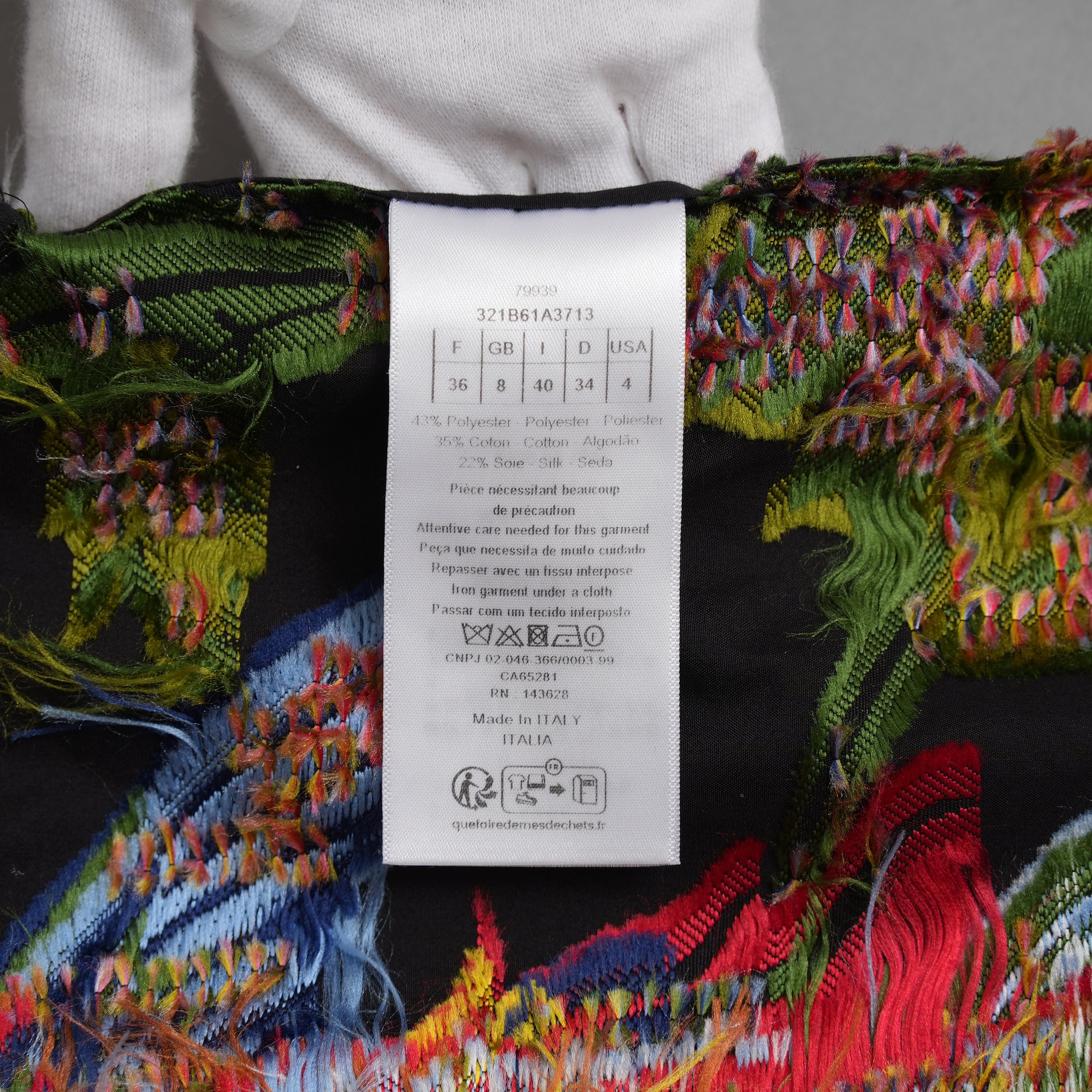Christian Dior クリスチャンディオール / 美品 23SS ボタニカル柄刺繍 半袖シャツ / フローラルプリント ボタンアップ トップ / 321B61A3713 / size 40 (BLACK) レディース