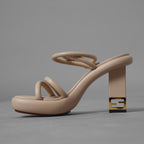 FENDI フェンディ / 美品 22SS バゲット メタルヒール レザーサンダル シューズ / size 36 (22.5cm) BEIGE レディース 352104-izm