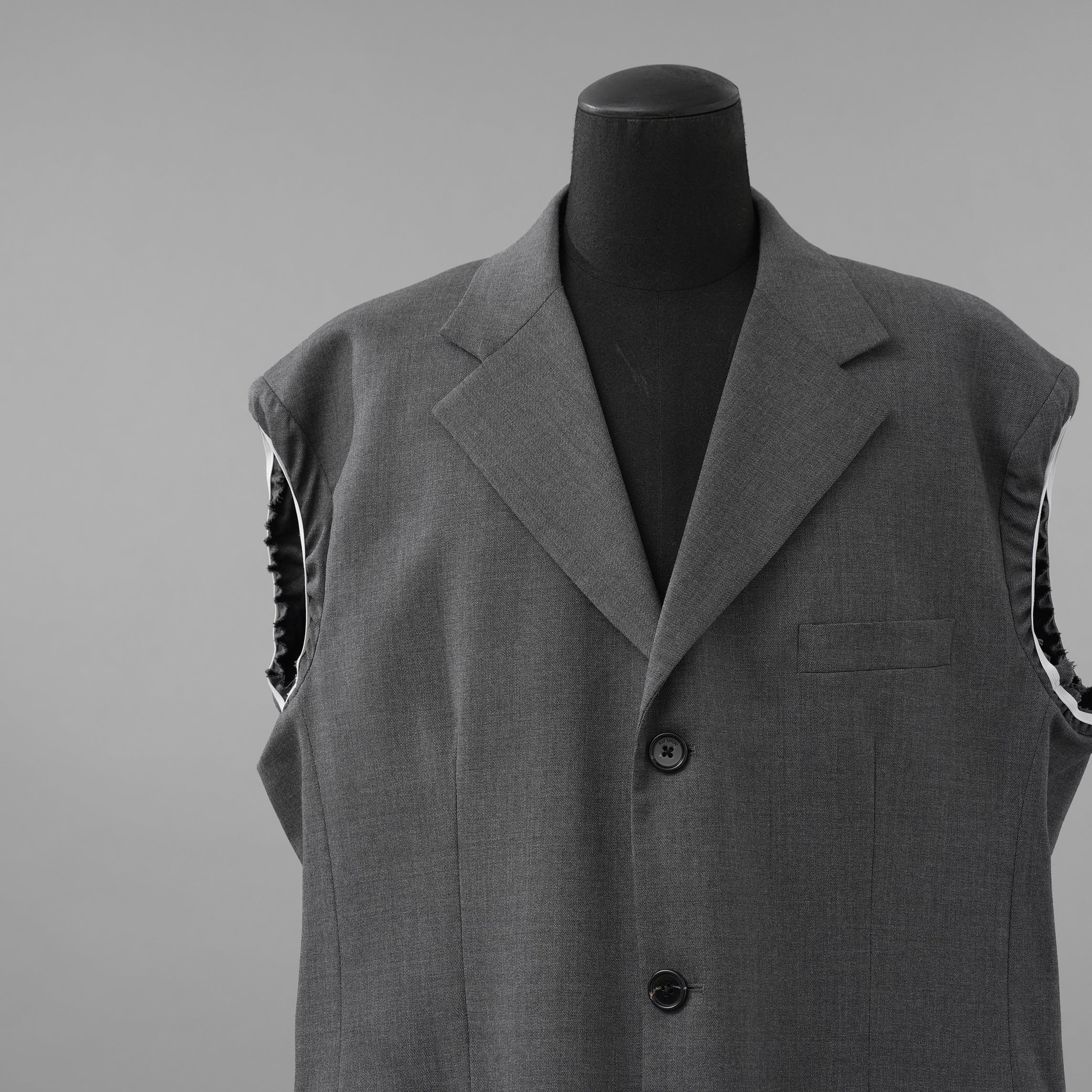 RAF SIMONS ラフシモンズ / 美品 23SS ノースリーブ テーラードジャケット ベスト / 231-516 / size S (GRAY)
