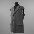 RAF SIMONS ラフシモンズ / 美品 23SS ノースリーブ テーラードジャケット ベスト / 231-516 / size S (GRAY)