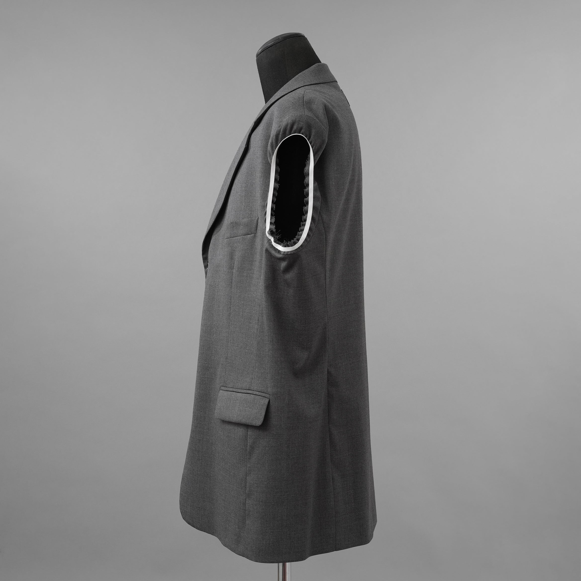 RAF SIMONS ラフシモンズ / 美品 23SS ノースリーブ テーラードジャケット ベスト / 231-516 / size S (GRAY)
