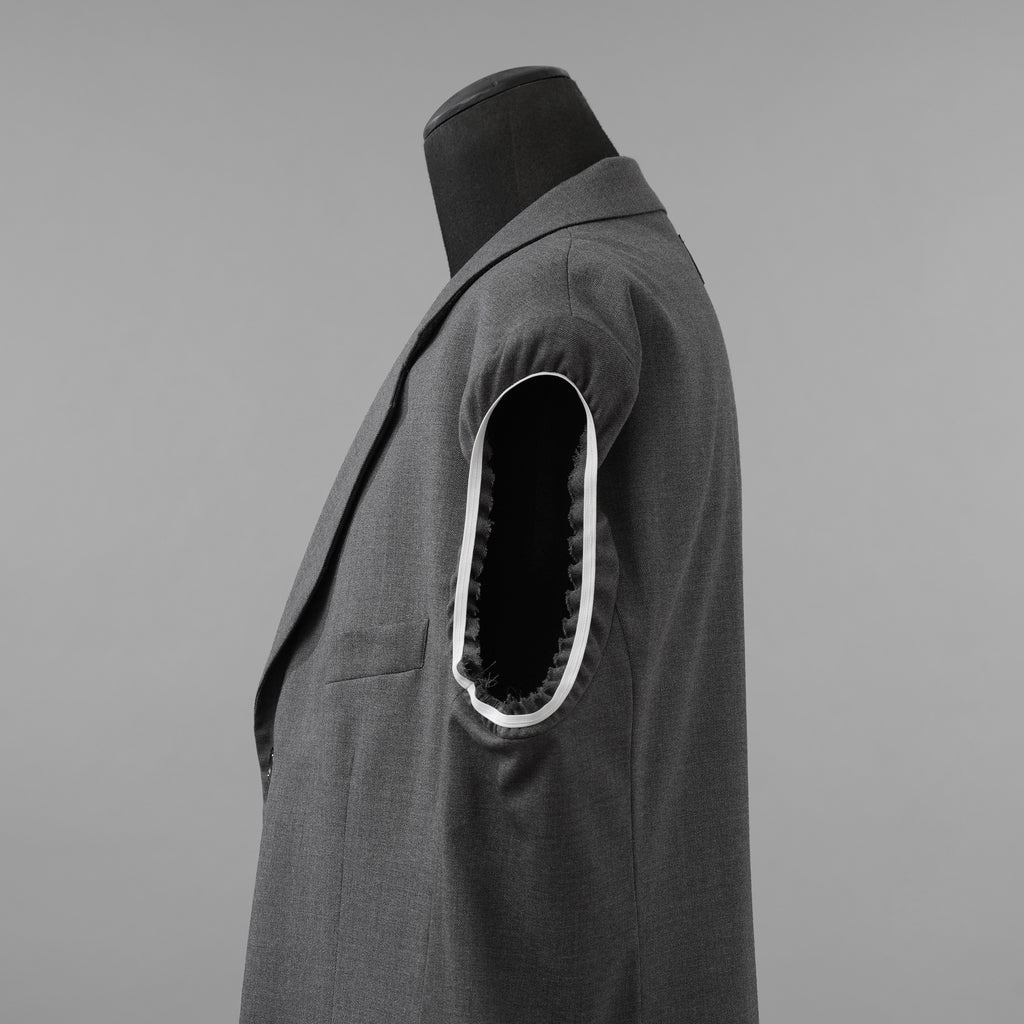 RAF SIMONS ラフシモンズ / 美品 23SS ノースリーブ テーラードジャケット ベスト / 231-516 / size S (GRAY)
