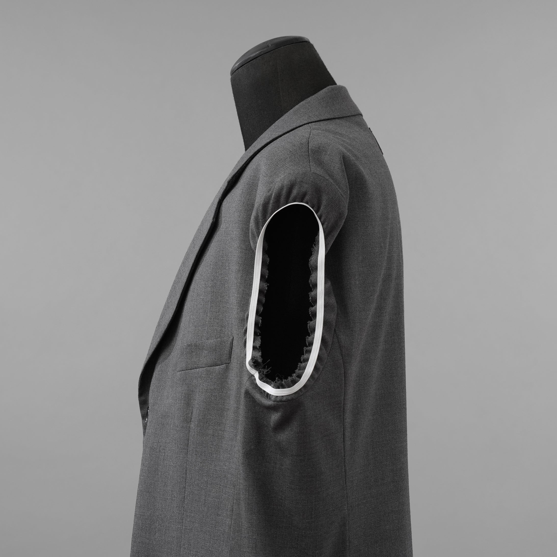 RAF SIMONS ラフシモンズ / 美品 23SS ノースリーブ テーラードジャケット ベスト / 231-516 / size S (GRAY)