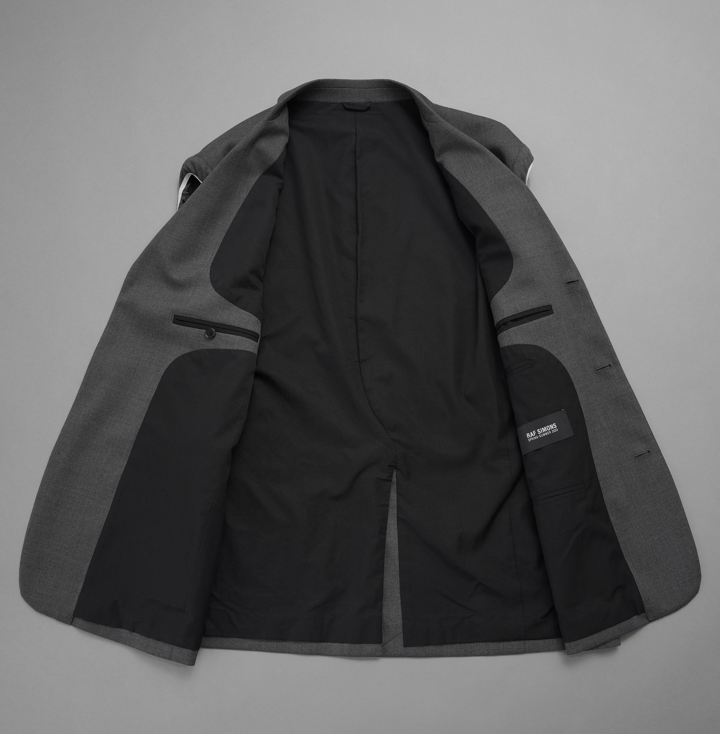 RAF SIMONS ラフシモンズ / 美品 23SS ノースリーブ テーラードジャケット ベスト / 231-516 / size S (GRAY)