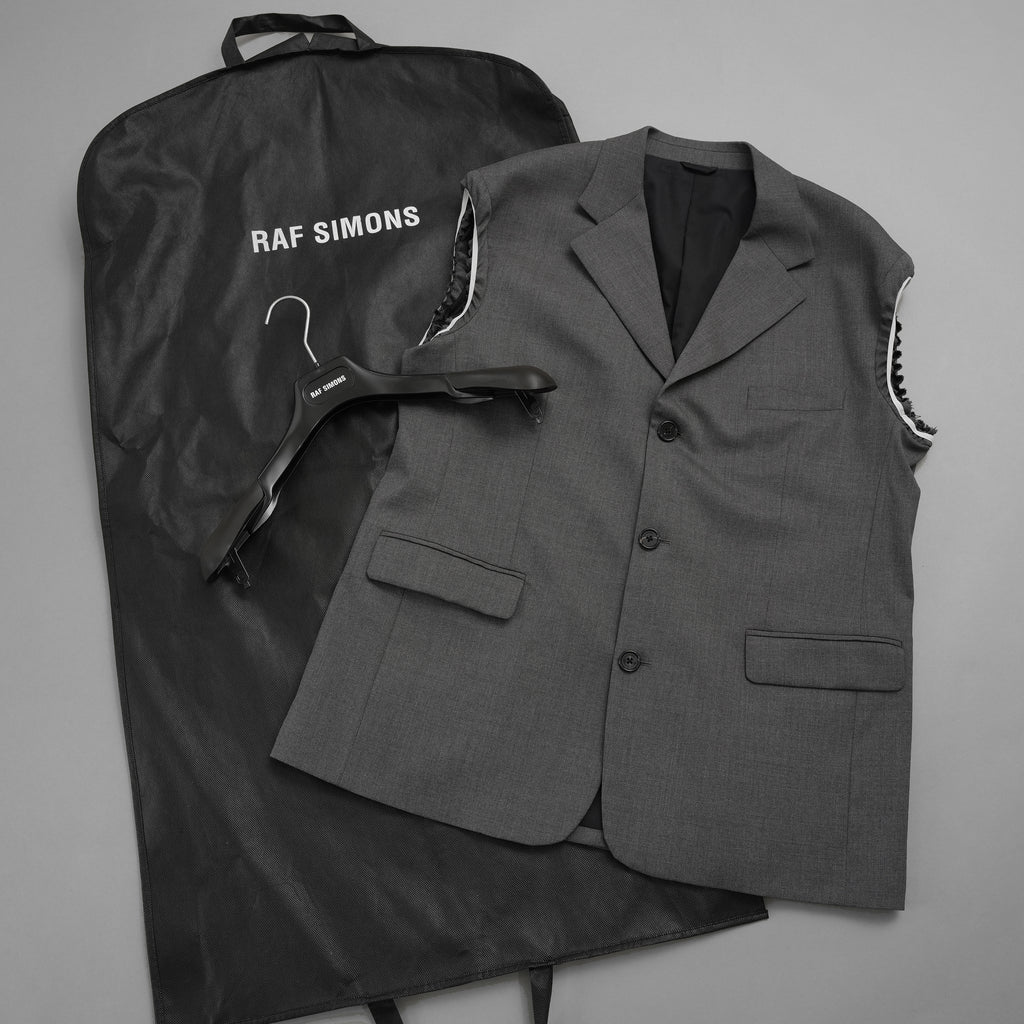 RAF SIMONS ラフシモンズ / 美品 23SS ノースリーブ テーラードジャケット ベスト / 231-516 / size S (GRAY)