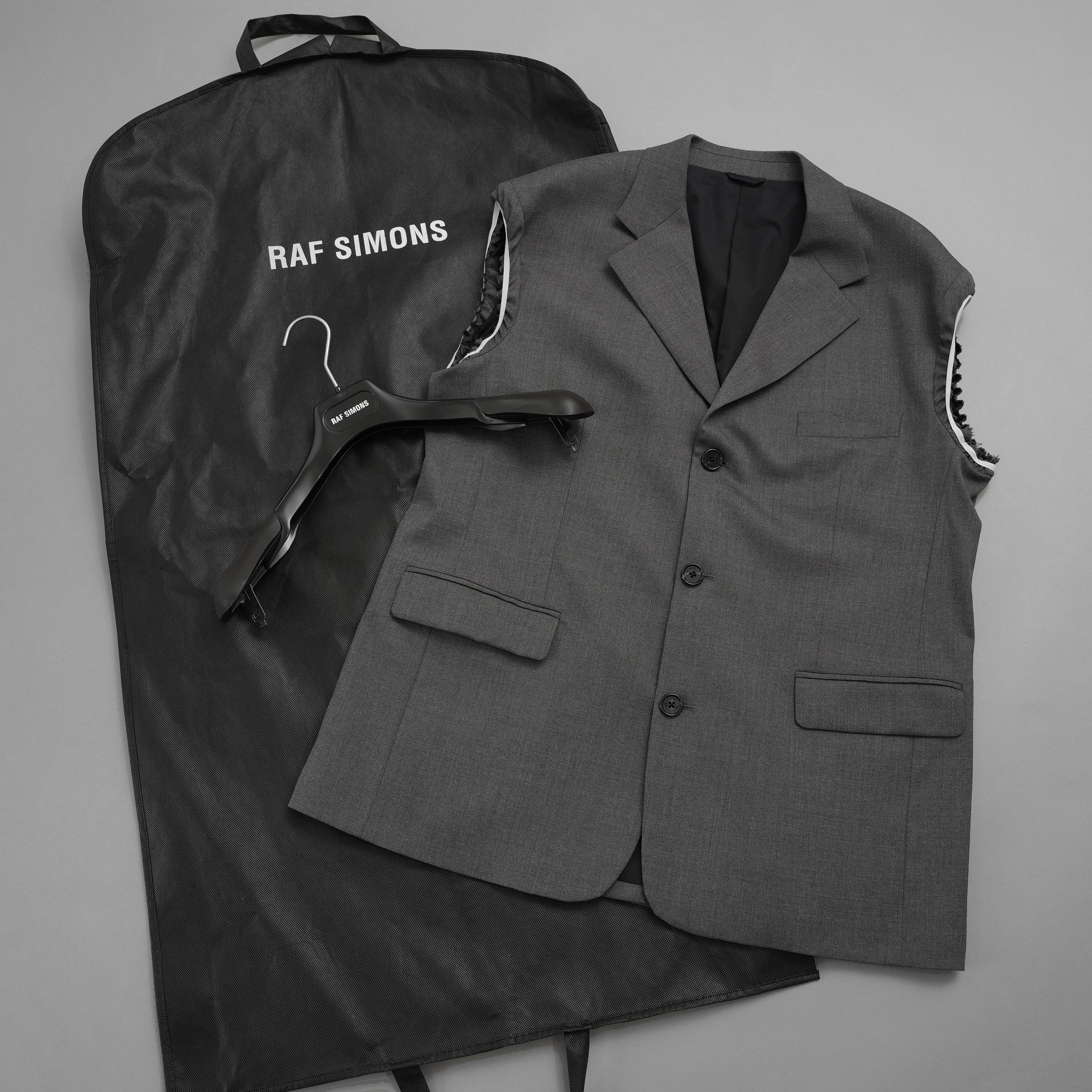 RAF SIMONS ラフシモンズ / 美品 23SS ノースリーブ テーラードジャケット ベスト / 231-516 / size S (GRAY)