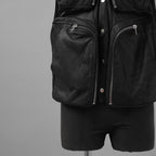Rick Owens リックオウエンス / 美品 24AW Porterville Leather Cargo Vest レザーカーゴベスト / RU02D6767-LBA / size 48 (BLACK)