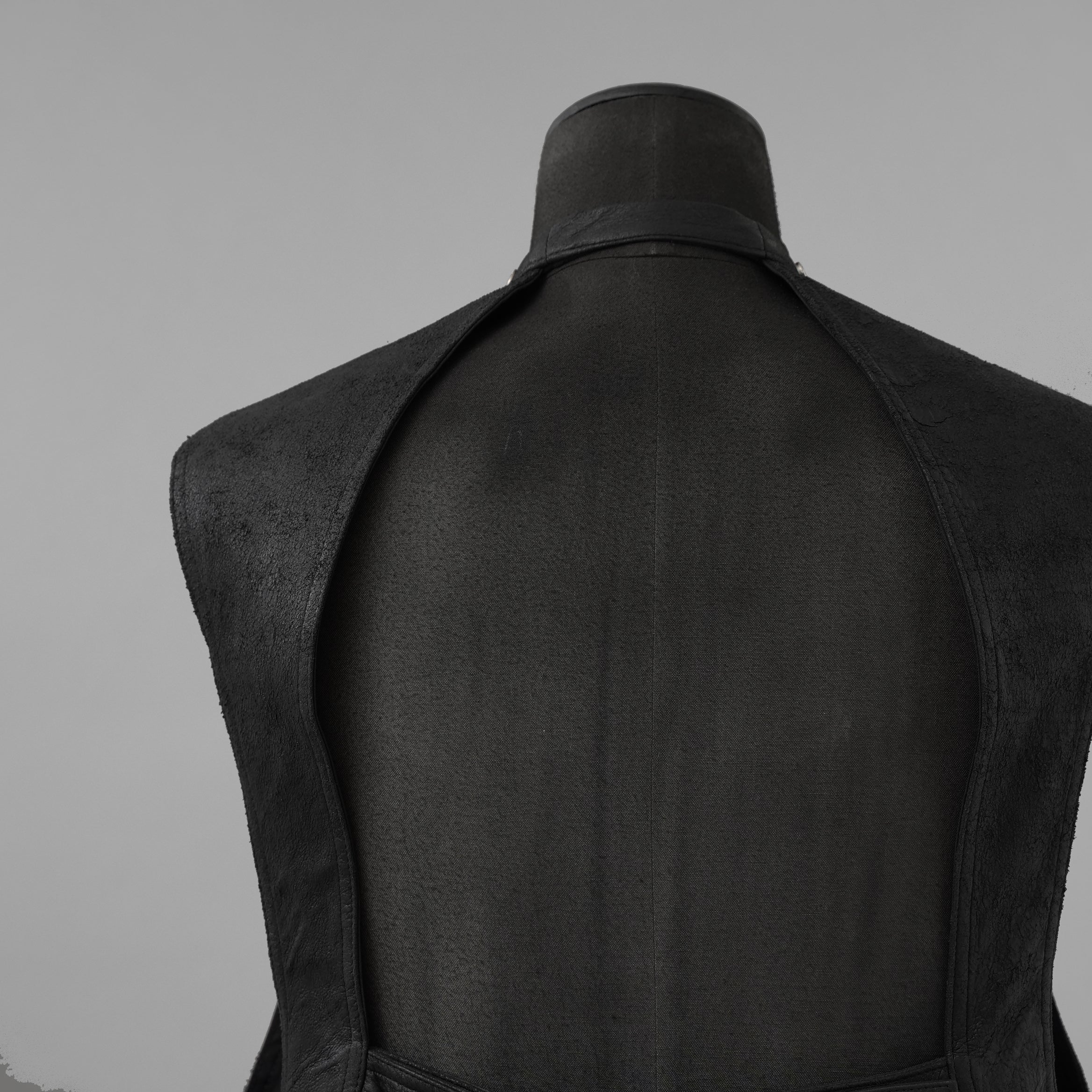 Rick Owens リックオウエンス / 美品 24AW Porterville Leather Cargo Vest レザーカーゴベスト / RU02D6767-LBA / size 48 (BLACK)