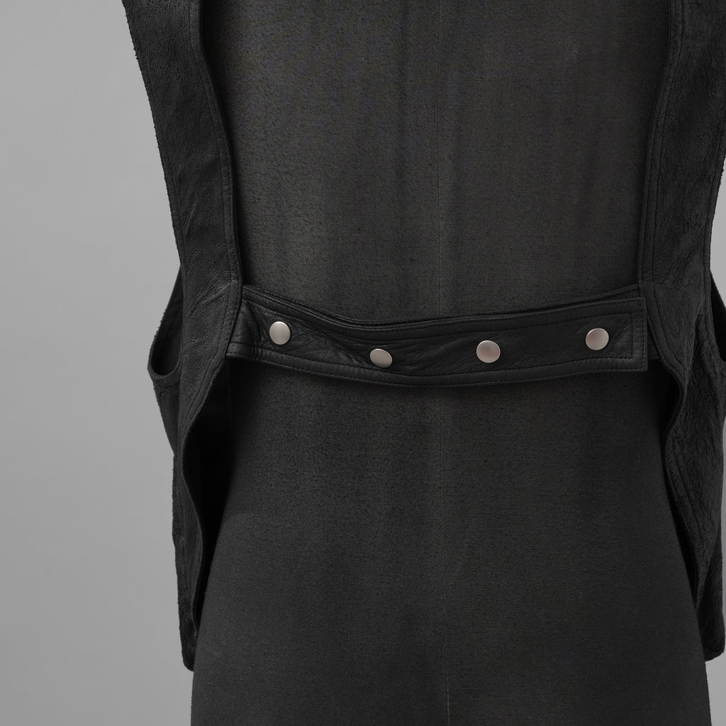 Rick Owens リックオウエンス / 美品 24AW Porterville Leather Cargo Vest レザーカーゴベスト / RU02D6767-LBA / size 48 (BLACK)