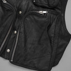 Rick Owens リックオウエンス / 美品 24AW Porterville Leather Cargo Vest レザーカーゴベスト / RU02D6767-LBA / size 48 (BLACK)
