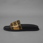FENDACE フェンダーチェ FENDI×VERSACE コラボ / 22SS ロゴ スライドサンダル / シャワーサンダル /8X8324 / size 36 (23cm) BLACK