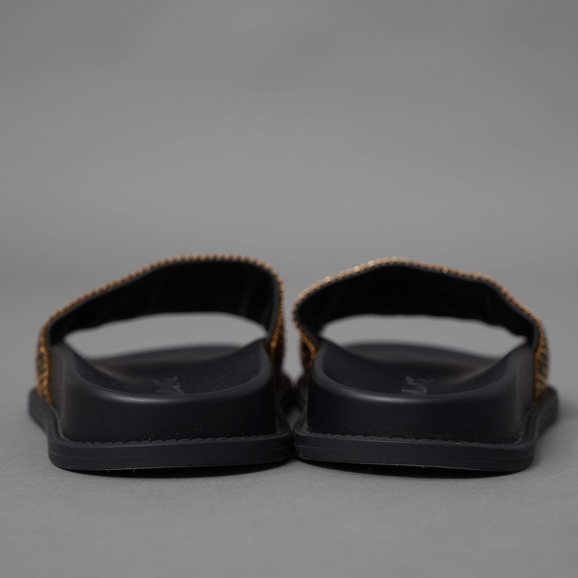 FENDACE フェンダーチェ FENDI×VERSACE コラボ / 22SS ロゴ スライドサンダル / シャワーサンダル /8X8324 / size 36 (23cm) BLACK