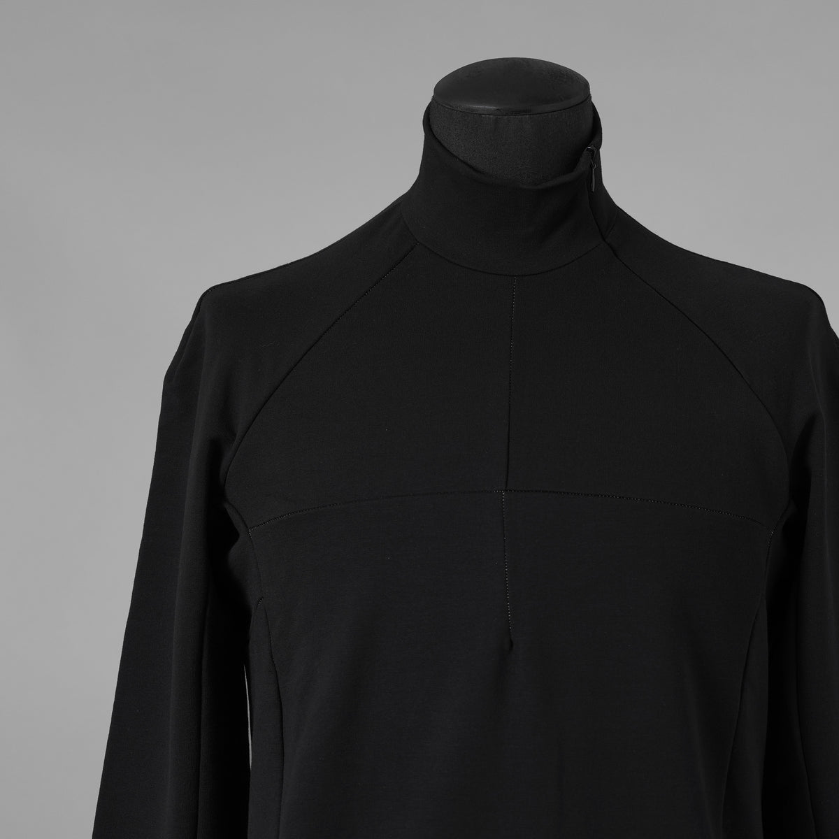 希少 incarnation インカネーション / 美品 24SS F.TERRY High neck L/S Cut Sewn フレンチテリー ハイネック ジップ 長袖Tシャツ / size S (BLACK) 123028-alm