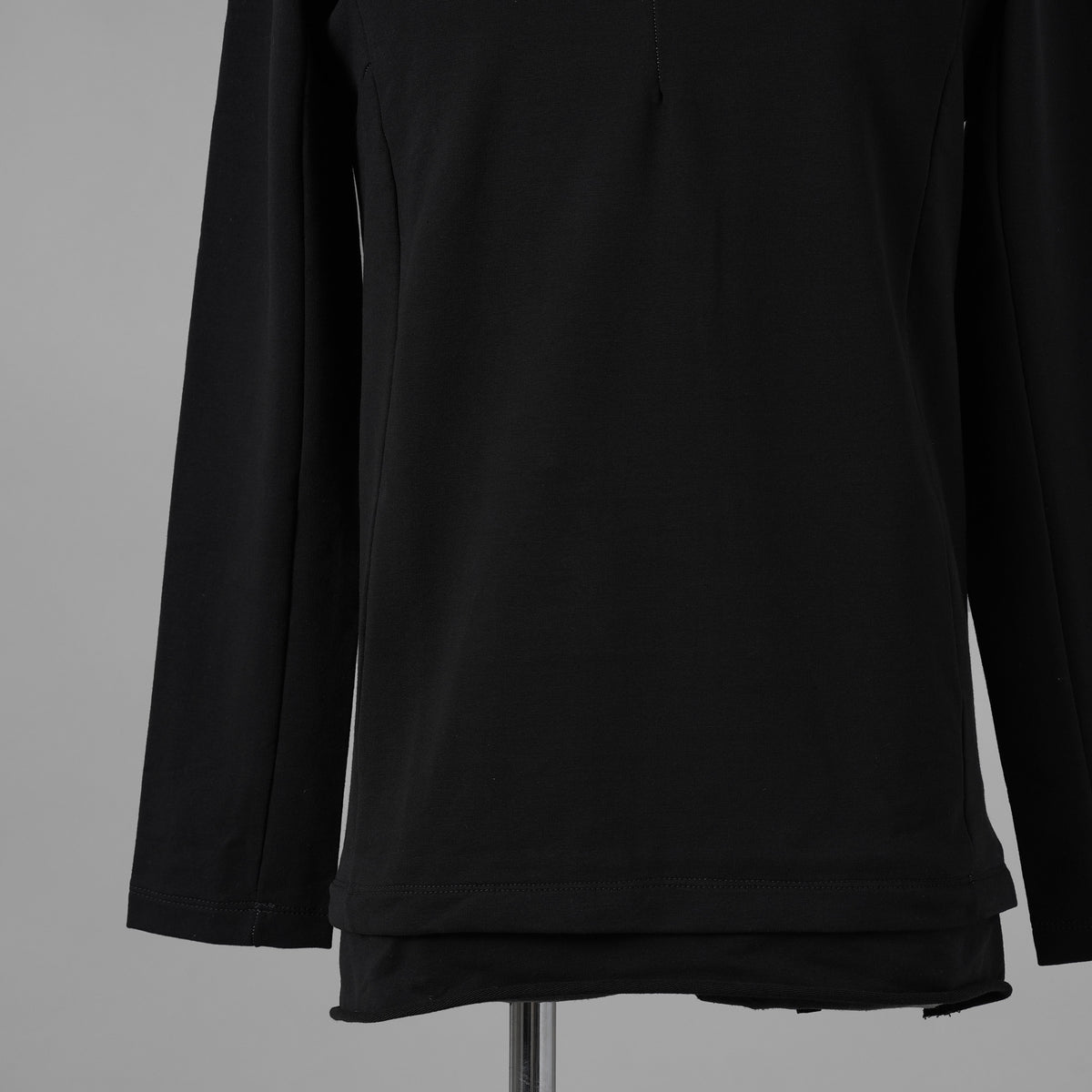 希少 incarnation インカネーション / 美品 24SS F.TERRY High neck L/S Cut Sewn フレンチテリー ハイネック ジップ 長袖Tシャツ / size S (BLACK) 123028-alm