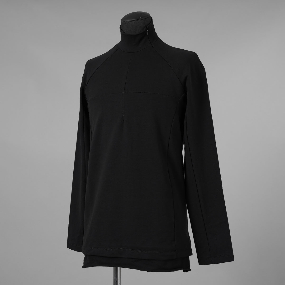 希少 incarnation インカネーション / 美品 24SS F.TERRY High neck L/S Cut Sewn フレンチテリー ハイネック ジップ 長袖Tシャツ / size S (BLACK) 123028-alm