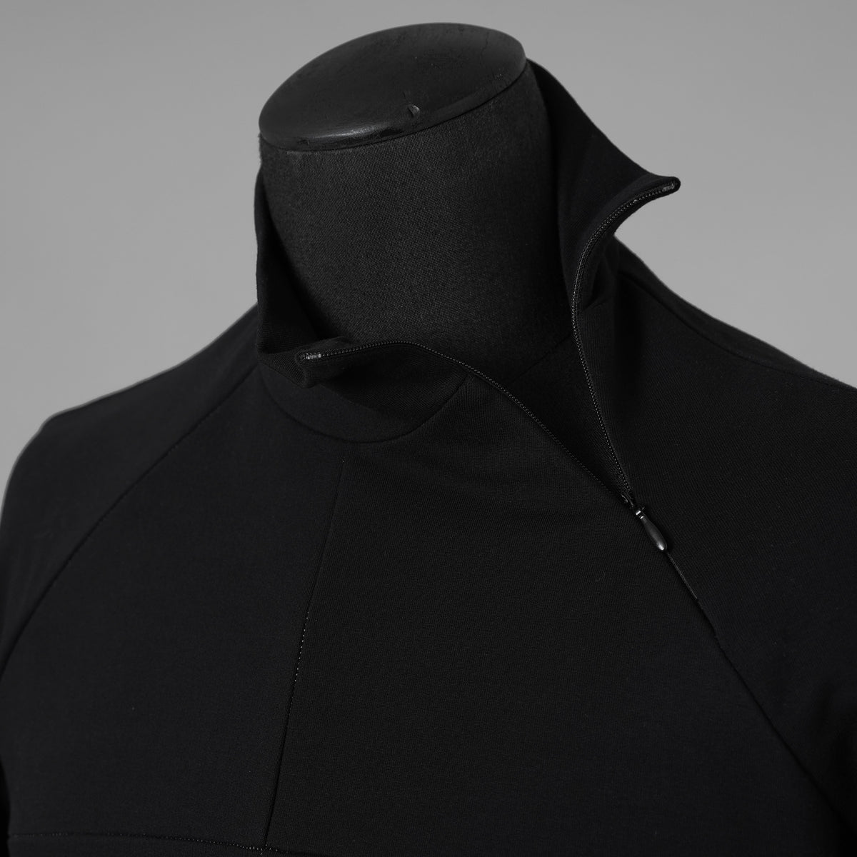 希少 incarnation インカネーション / 美品 24SS F.TERRY High neck L/S Cut Sewn フレンチテリー ハイネック ジップ 長袖Tシャツ / size S (BLACK) 123028-alm