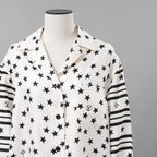 LOUIS VUITTON ルイヴィトン / 美品 22SS LVサマー スターダスト シルク パジャマシャツ / 長袖シャツ / RW222 O33 FNBL38 / size 38 (WHITE) レディース