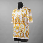 FENDACE フェンダーチェ FENDI×VERSACE コラボ / 美品 22SS ロゴ メッシュ 半袖Tシャツ / FAF649 AKGW / size XS (GOLD)