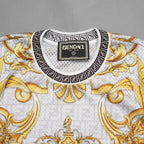 FENDACE フェンダーチェ FENDI×VERSACE コラボ / 美品 22SS ロゴ メッシュ 半袖Tシャツ / FAF649 AKGW / size XS (GOLD)