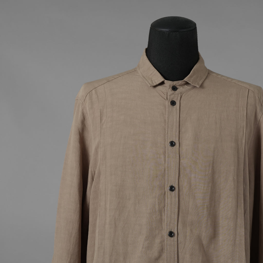 A.F ARTEFACT エーエフ アーティファクト / 21SS CLASSIC LONG SLEEVE SHIRT リネン 長袖シャツ / size 2 (BROWN) 352108-ymu