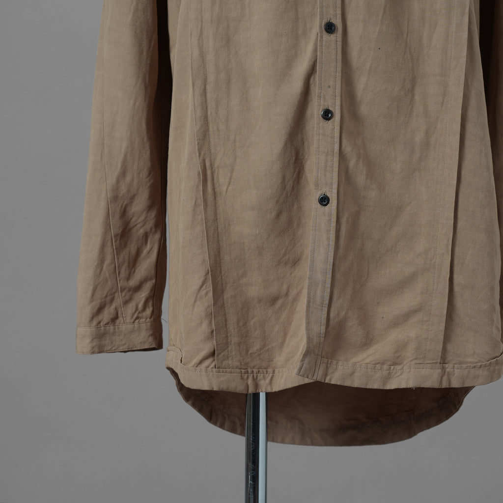 A.F ARTEFACT エーエフ アーティファクト / 21SS CLASSIC LONG SLEEVE SHIRT リネン 長袖シャツ / size 2 (BROWN) 352108-ymu
