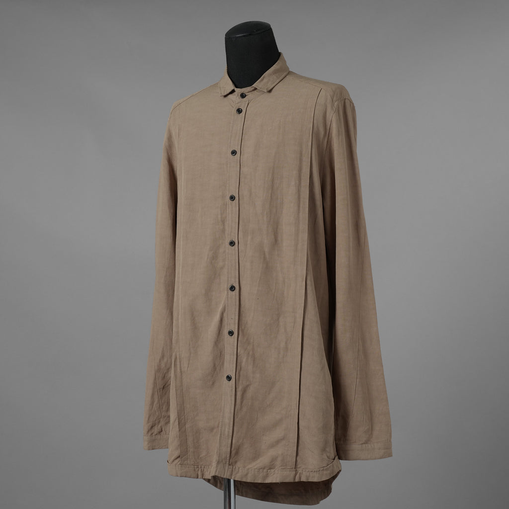 A.F ARTEFACT エーエフ アーティファクト / 21SS CLASSIC LONG SLEEVE SHIRT リネン 長袖シャツ / size 2 (BROWN) 352108-ymu