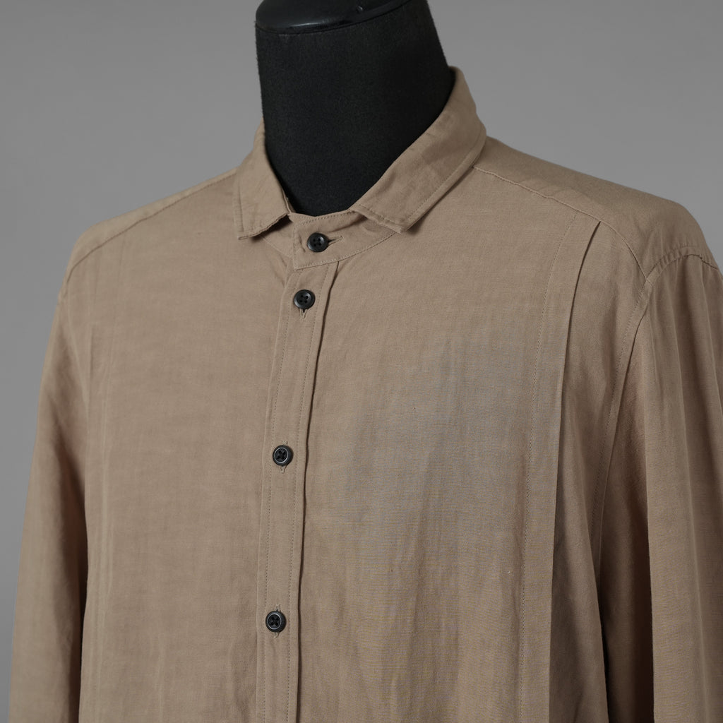 A.F ARTEFACT エーエフ アーティファクト / 21SS CLASSIC LONG SLEEVE SHIRT リネン 長袖シャツ / size 2 (BROWN) 352108-ymu