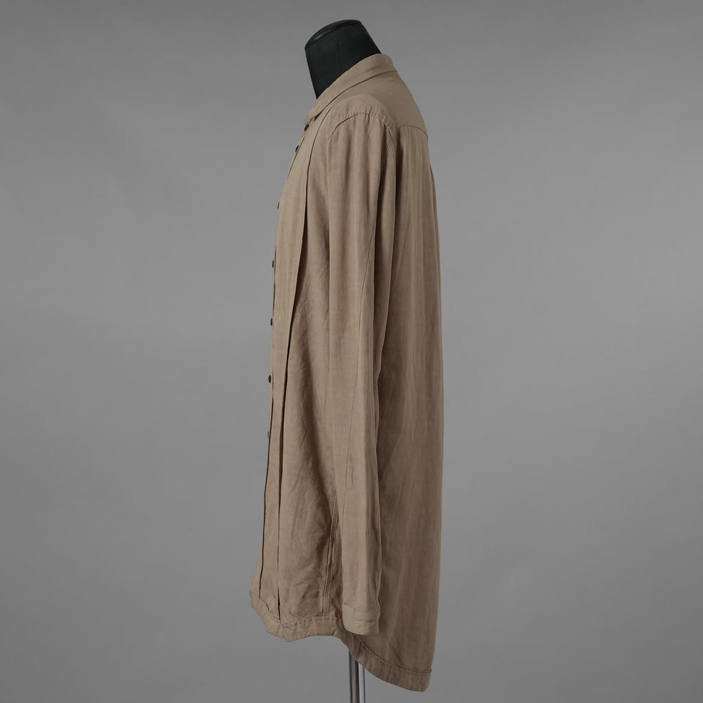 A.F ARTEFACT エーエフ アーティファクト / 21SS CLASSIC LONG SLEEVE SHIRT リネン 長袖シャツ / size 2 (BROWN) 352108-ymu