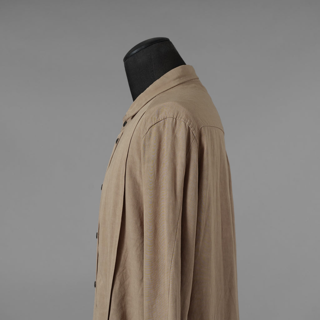A.F ARTEFACT エーエフ アーティファクト / 21SS CLASSIC LONG SLEEVE SHIRT リネン 長袖シャツ / size 2 (BROWN) 352108-ymu