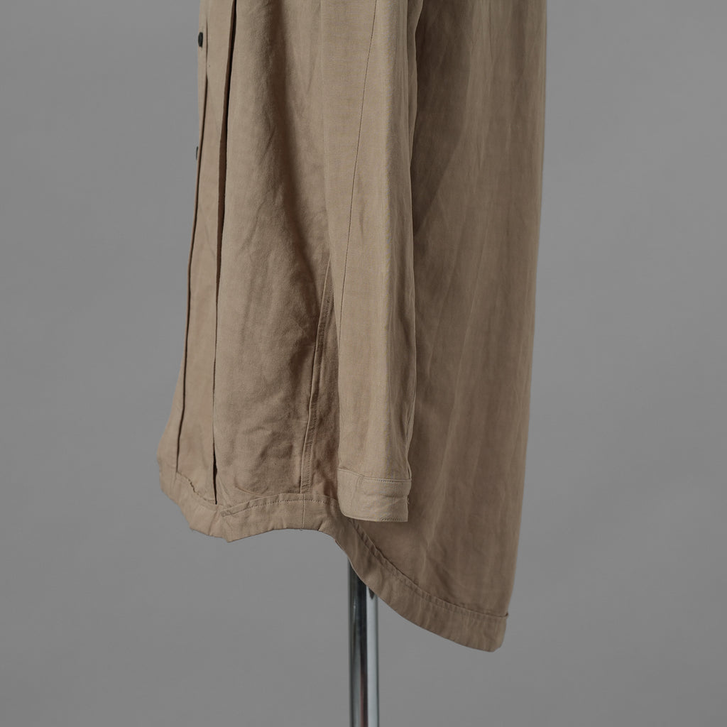 A.F ARTEFACT エーエフ アーティファクト / 21SS CLASSIC LONG SLEEVE SHIRT リネン 長袖シャツ / size 2 (BROWN) 352108-ymu