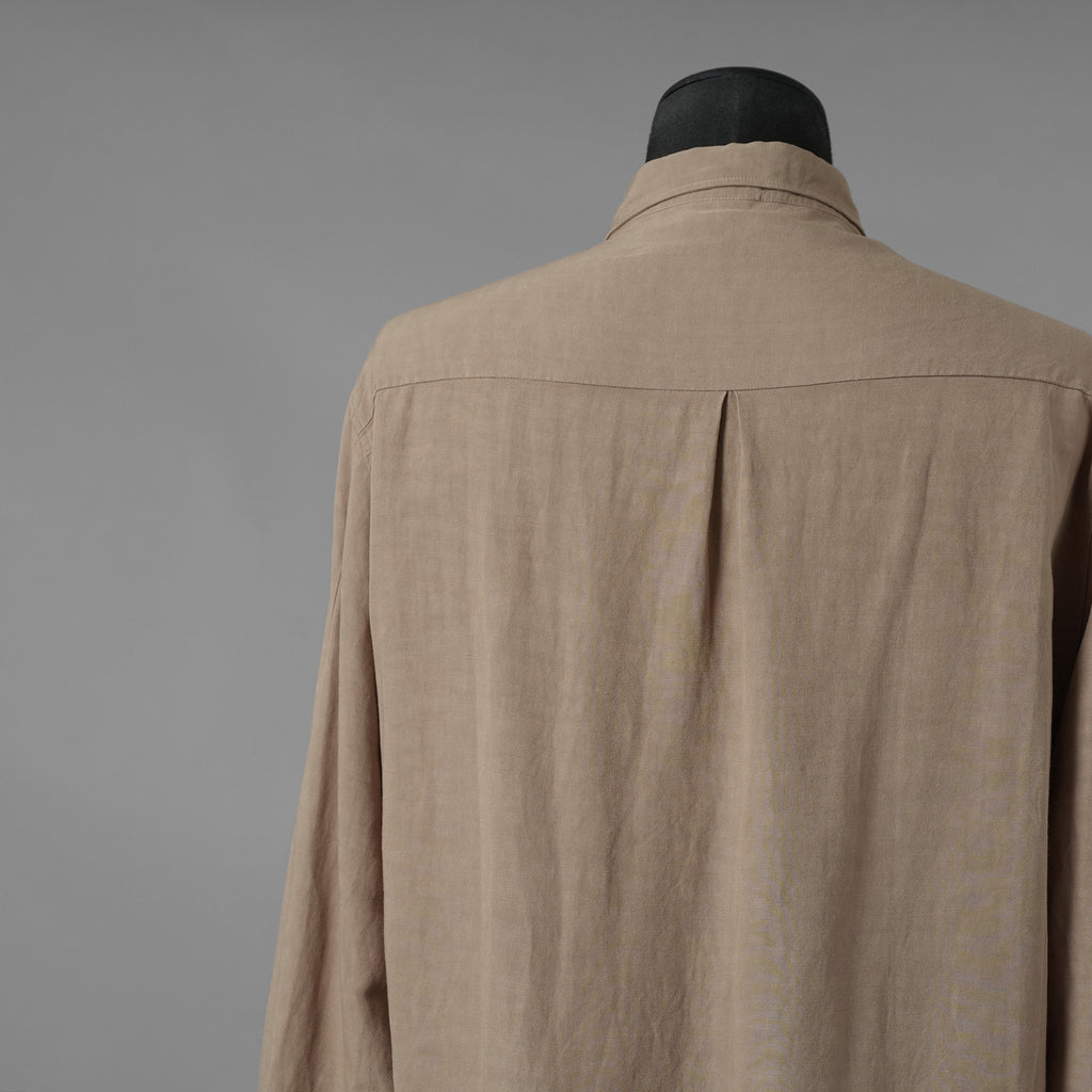 A.F ARTEFACT エーエフ アーティファクト / 21SS CLASSIC LONG SLEEVE SHIRT リネン 長袖シャツ / size 2 (BROWN) 352108-ymu