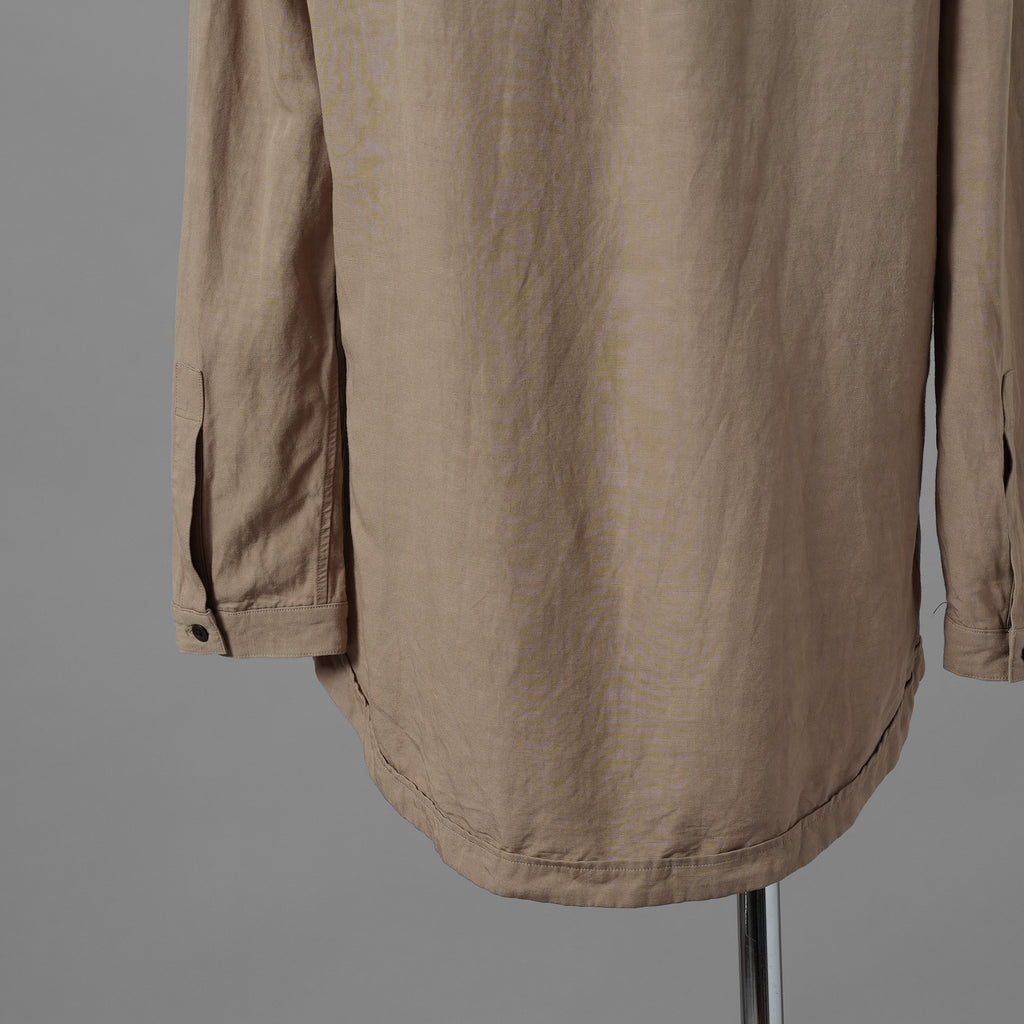 A.F ARTEFACT エーエフ アーティファクト / 21SS CLASSIC LONG SLEEVE SHIRT リネン 長袖シャツ / size 2 (BROWN) 352108-ymu