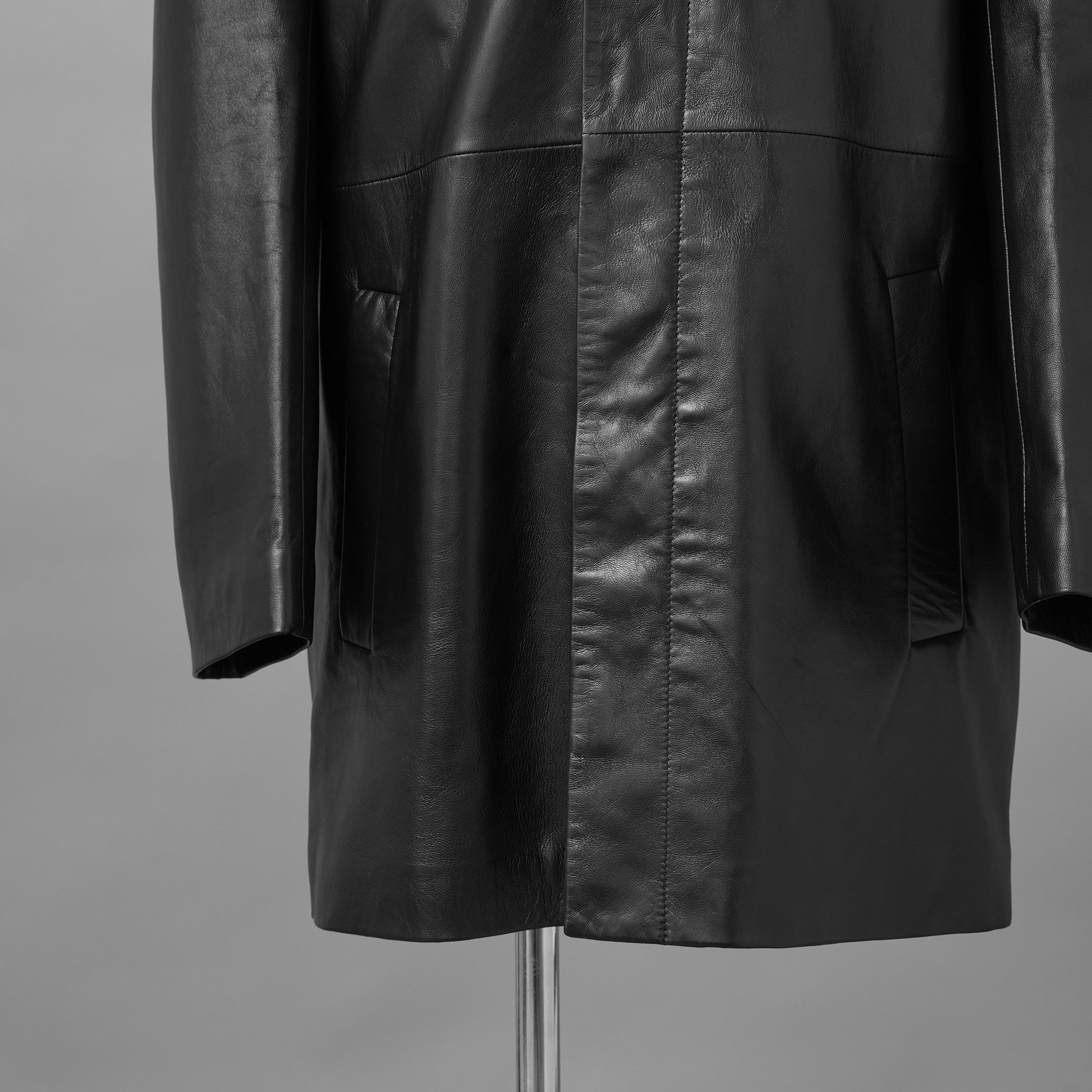 Calvin Klein Studio カルバン クライン スタジオ  / 美品 CK プレミアムライン / ラムレザー ハーフ コート / SP81600320 / size M (BLACK)