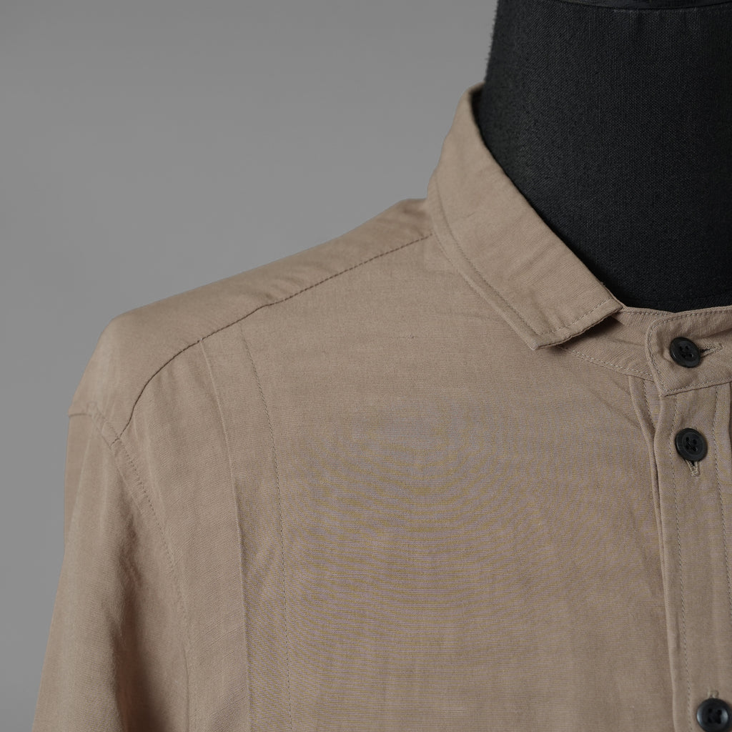 A.F ARTEFACT エーエフ アーティファクト / 21SS CLASSIC LONG SLEEVE SHIRT リネン 長袖シャツ / size 2 (BROWN) 352108-ymu